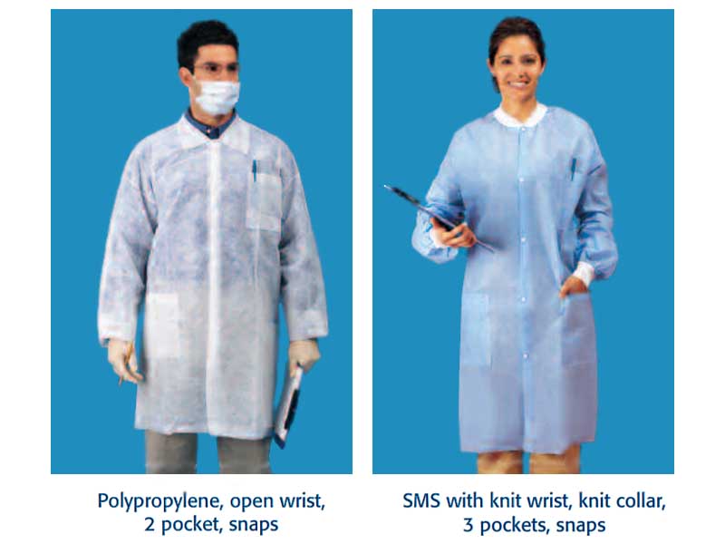 3 Pocket 30 Gram Polypropylene Lab Coat THUMBNAIL