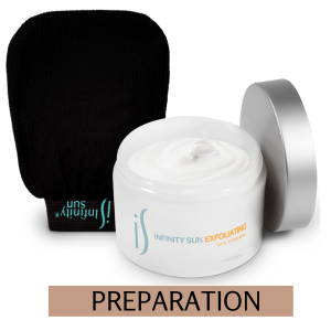 GLOW BOX SELF TANNING AND SKINCARE PRODUCTS BY INFINITY SUN. SELF TANNING MOUSSE, GRADUAL SELF TANNERS, EXFOLIANTS, TAN