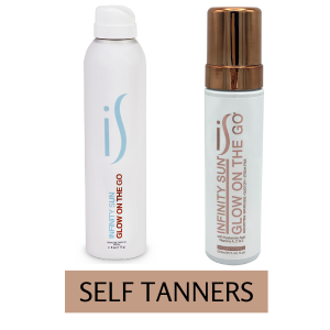 GLOW BOX SELF TANNING AND SKINCARE PRODUCTS BY INFINITY SUN. SELF TANNING MOUSSE, GRADUAL SELF TANNERS, EXFOLIANTS, TAN