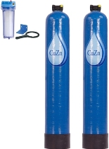 CuZn Chlorine Whole House 150,000 gallon Dual Tank Water Filter Image LARGE