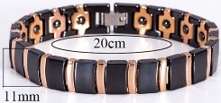 Ceramic Magnetic Power Bracelet. Hematite Magnets + Negative Ion Black/Copper Color Image LARGE