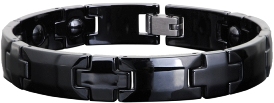 Ceramic Magnetic Energy Health Power Bracelet. Hematite Magnets + Negative Ion Black Color Image LARGE
