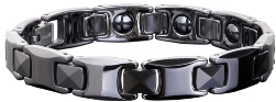 Ceramic Magnetic Power Bracelet. Hematite Magnets + Negative Ion Black Color Image LARGE