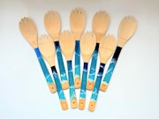 Handcrafted Kauai-Made Beautiful Ocean Utensil Bamboo Wooden Fork THUMBNAIL