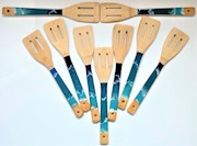 Handcrafted Kauai-Made Beautiful Ocean Utensil Bamboo Wooden Slotted Spatula THUMBNAIL