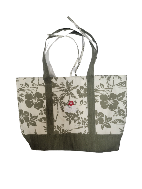 Kauai Kookie Exclusive Canvas Flower Tote Bag SWATCH