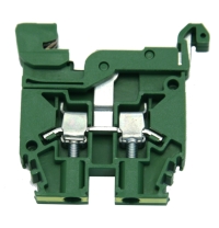 Grounding Terminal Block Entrelec, Green/Yellow, 24-10 AWG, 6mm Width Electrically Connected to Rail MAIN