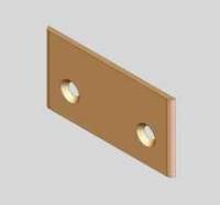 990F-3, Front, Lower Brass For Janb Position, Brass 1/8 X 2 X 3-3/4" MAIN