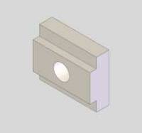 990F-3 ,Front, H-Block T-Nut, Crs, 1/2 X 1 1/4 X 1 1/2  T-Nut- 1/2-13 Thd MAIN