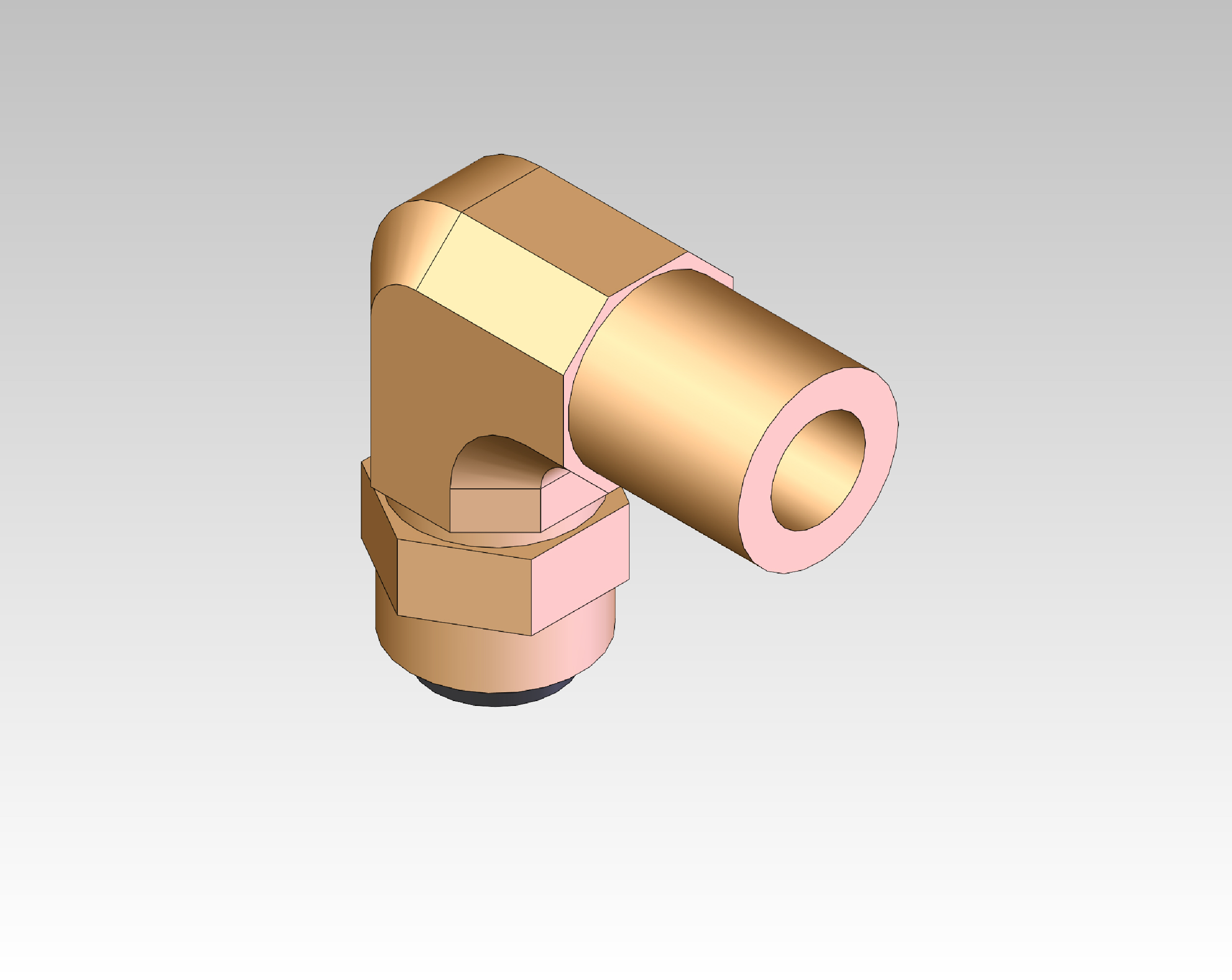 169P-6-4 MALE ELBOW 90-DEGREE W/NUT & SLEEVE 3/8 TUBE - 1/4 MALE PIPE. LARGE