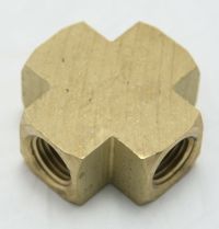 Brass Cross 1/4 Female Pipe Thread MAIN