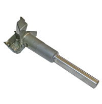 3-Wing Bit, 2-1/8" Dia, Carbide Tipped, 1/2" Shank with FLAT, 6" OAL. MAIN