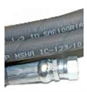 1/2-ID 318-LONG HYDRAULIC HOSE WITH FITTINGS GATES 8C1T (990F-3) 2-REQ'D (8CIT-8FJX-8FJX-320). LARGE