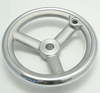Handwheel, 6" Dia., 3 Spoke , Aluminum, Without Handle, 14ME87A MAIN