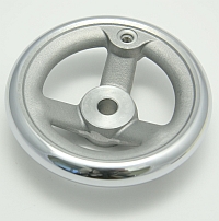 Handwheel, With Handle, 4" Dia, 3 Spoke Aluminum, 10ME84D MAIN