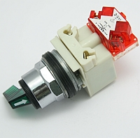 Selector Switch, Illuminated, 2 Position, Green Gloved Hand Knob,Type: K, Size: 30mm, With 1 NC Cont MAIN