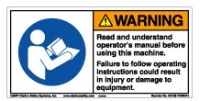 Label, Warning, Read and Understand Operator's Manual Before Using This Machine. MAIN