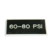 Label,  Plastic Engraved, 60-80 PSI, Beveled Edges, 3/4" X 1-1/2" MAIN
