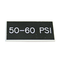 Label,  Plastic Engraved, 50-60 PSI, Beveled Edges, 3/4" X 1-1/2" MAIN