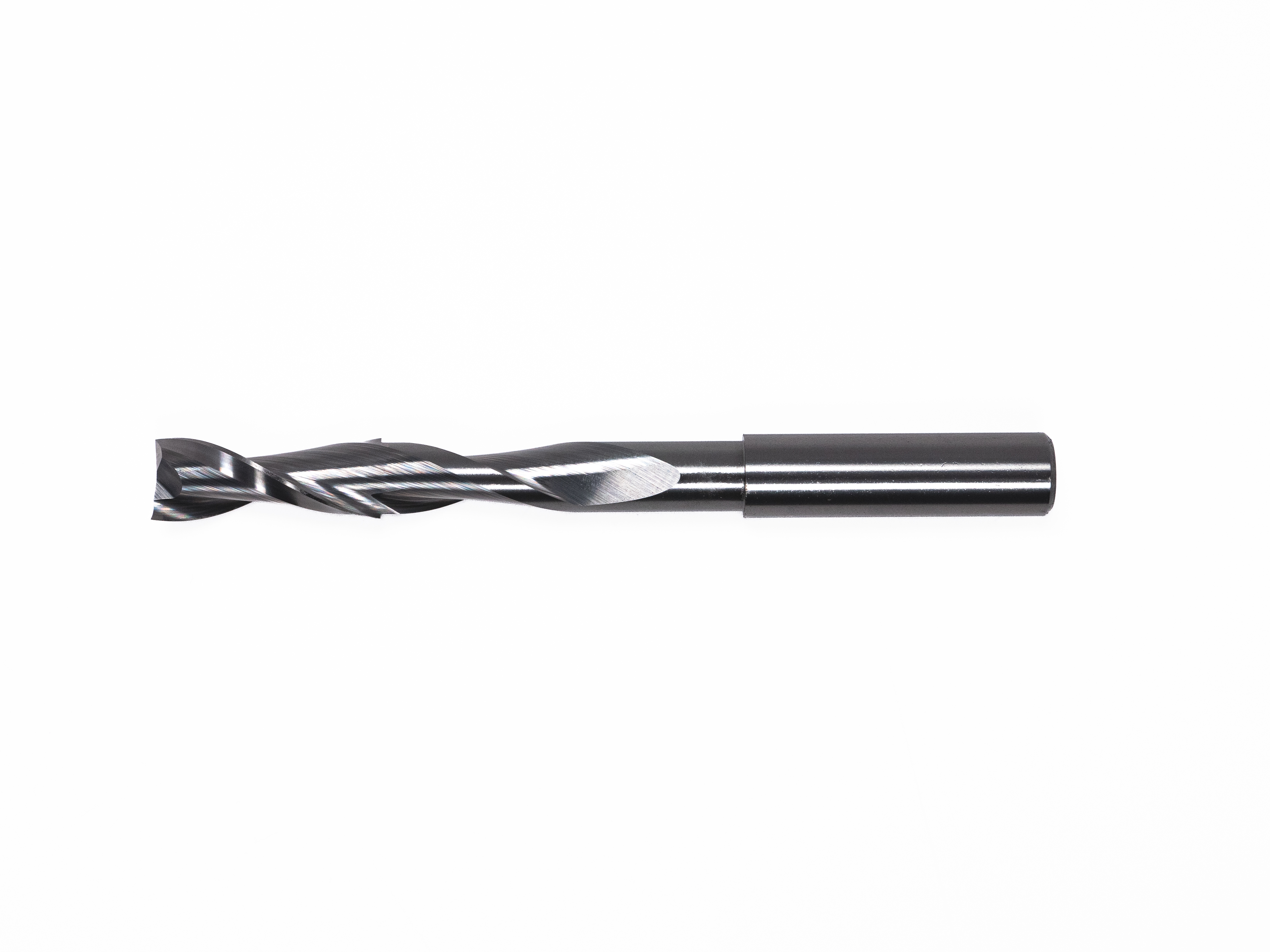 ROUTER BIT, SOLID CARBIDE, 3/8" DIA X 3/8" SHANK X 4" OAL, 3/8" x 1" DE UC PASS-BY FINISHER WITH 2-5 THUMBNAIL