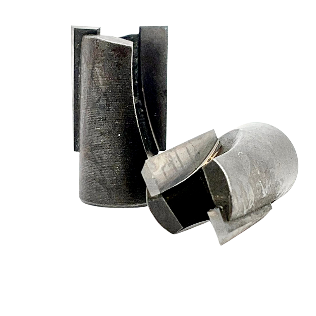 Router Bit, Spin On, 1/2" Dia, 1/4-28 Thread, Left Hand, Reverse Helix MAIN