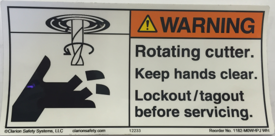 LABEL,WARNING,ROTATING CUTTER keep hands clear MAIN