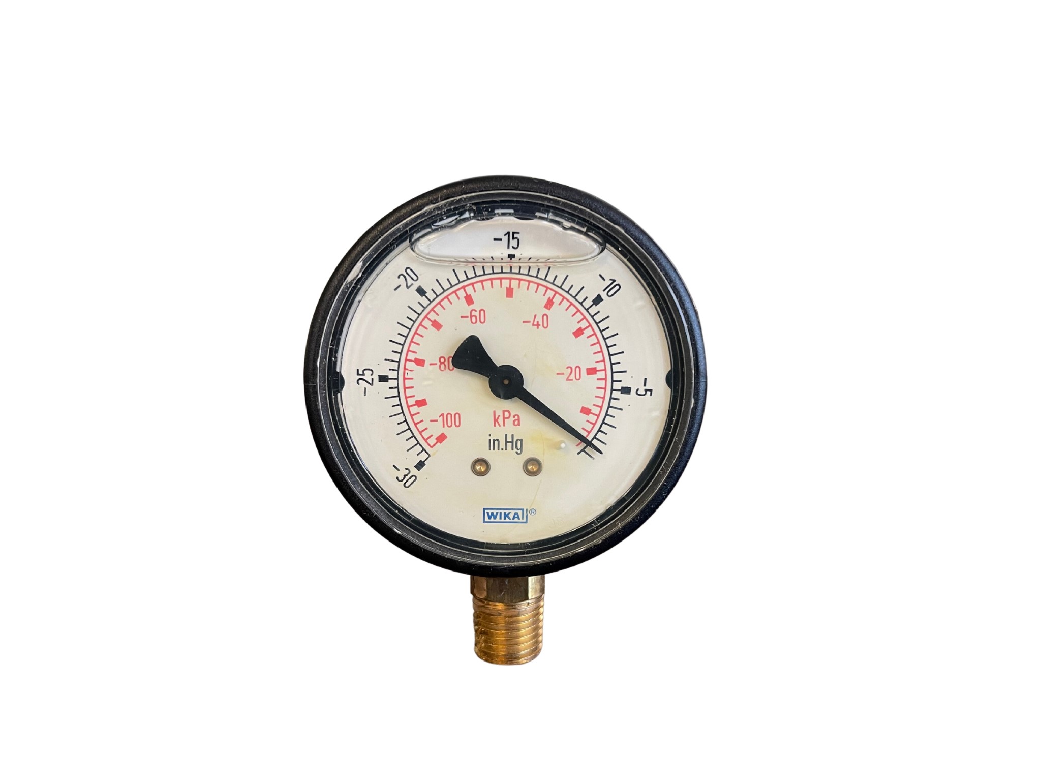 Vacuum Gauge, Liquid-Filled, 30 to 0 in Hg ( -100 to 0 kPa ), 2 1/2 in LARGE