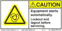 Label, Caution Equipment Starts Automatically MAIN