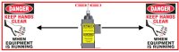 Label, 990F Series, Danger, Keep Hands Clear, High Frequency Router, 2-3/4" x 10" LARGE