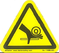 Label, Hand Crush/Roller Pinch Point, 2.25" Base MAIN