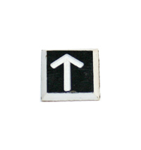 Plastic Engraved Label, Directional Arrow, Beveled Edges, 1/2" x 1/2" MAIN