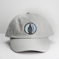 Dad Hat, Light Gray-Blue Button Logo SWATCH