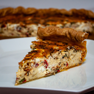 Roasted Artichoke, Red Pepper, & Goat Cheese Quiche MAIN