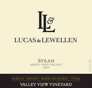 Lucas & Lewellen Syrah front label 2013 MAIN