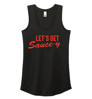 Let's Get Sauce-y Tank Top (Black) THUMBNAIL