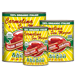 Carmelina 'e...San Marzano® Organic Italian Whole Peeled Tomatoes in Puree SWATCH