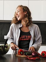 Let's Get Sauce-y Tank Top (Black) SWATCH