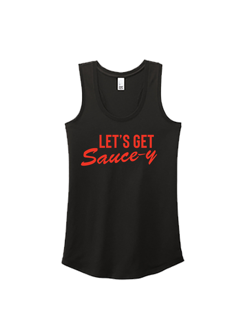 Let's Get Sauce-y Tank Top (Black) SWATCH