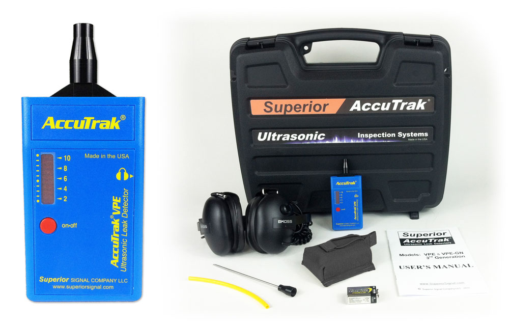 Superior AccuTrak® VPE Ultrasonic Leak Detector--Professional Kit with Hard Hat Headphones MAIN