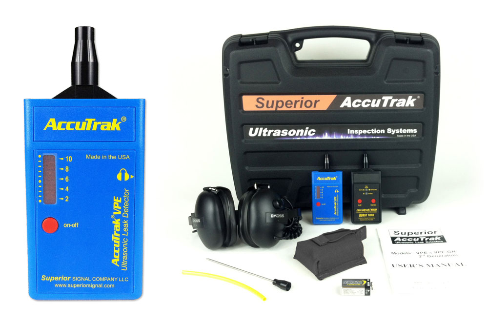 Superior AccuTrak® VPE Ultrasonic Leak Detector--Pro-Plus Kit with Hard Hat Headphones MAIN