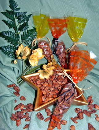 6 Pack of Roasted Sweet Nuts - Almond or Pecan LARGE