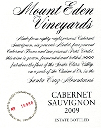 2009 Mount Eden Estate Bottled Cabernet Sauvignon, Santa Cruz Mountains MAIN