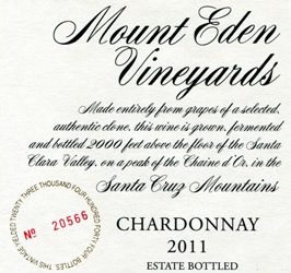 2011 Mount Eden Estate Bottled Chardonnay, Santa Cruz Mountains MAIN