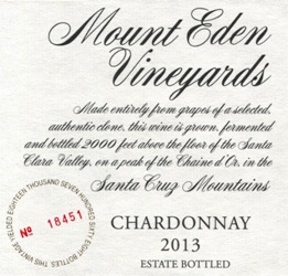 2013 Mount Eden Estate Bottled Chardonnay, Santa Cruz Mountains MAIN