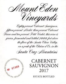 2017 Mount Eden Estate Bottled Cabernet Sauvignon MAIN