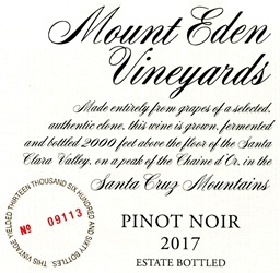 2017 Mount Eden Estate Bottled Pinot Noir, Santa Cruz Mountains MAIN