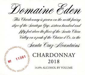 2018 Domaine Eden Chardonnay, Santa Cruz Mountains MAIN