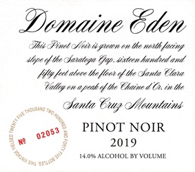 2019 Domaine Eden Pinot Noir, Santa Cruz Mountains MAIN