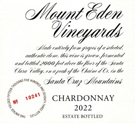 2022 Mount Eden Estate Bottled Chardonnay, Santa Cruz Mountains MAIN