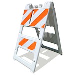 Barricade, Road Marker, Type 2, EG, 24x12 Top, 18x6 Bottom, All Plastic THUMBNAIL